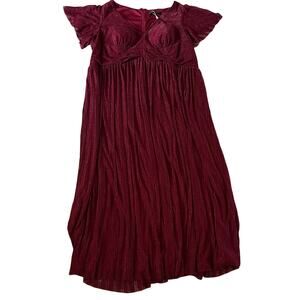 NWT Cranberry Shimmer Gown Plus Size 26 Stretch Wedding Guest Holiday Formal